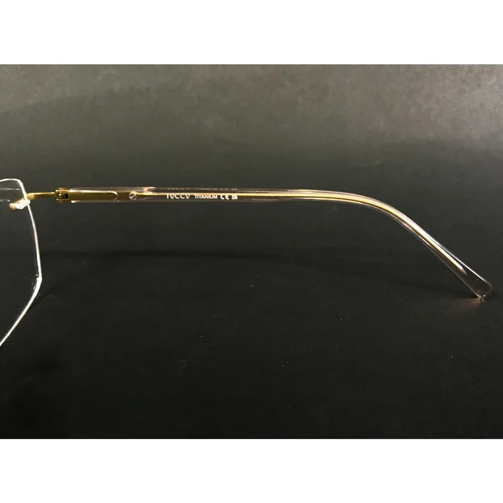 Tocco Eyeglasses Frames BETA 100 COL 39 SAND Gold Rectangle Titanium 55-17-145